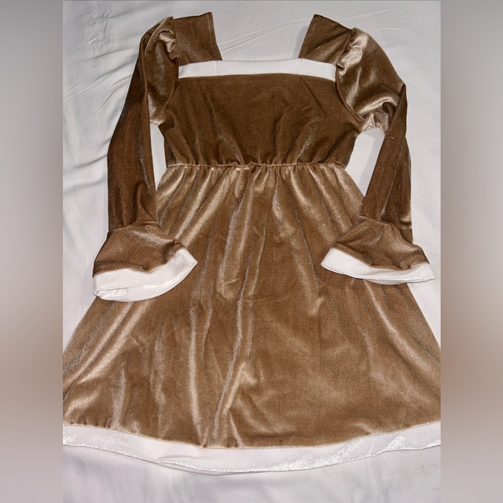 Little girls size 3t party dress velvet brown nwot